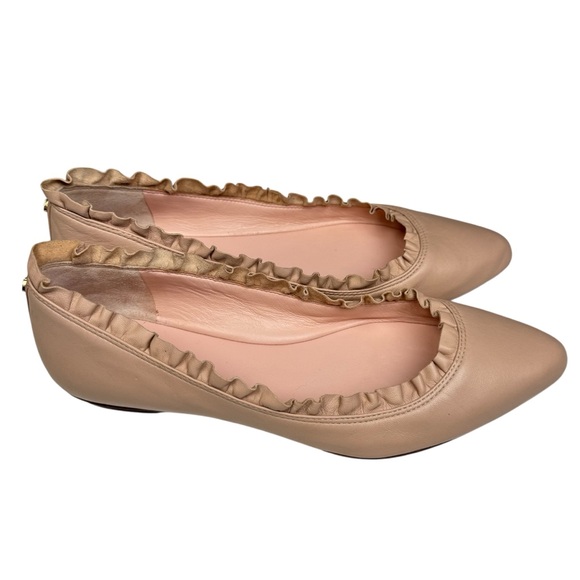 kate spade Shoes - Kate Spade Nicole Blush Pink Leather Pointed Flats 7.5